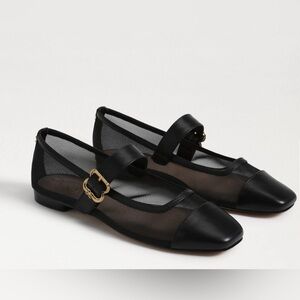 Sam Edelman Miranda Black Mesh Mary Jane Flat 7.5